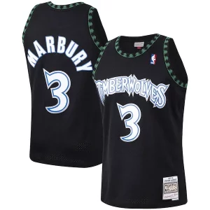 Increíble Versátil Stephon Marbury Minnesota Timberwolves 1997/98 Hardwood Classics Swingman Jersey Black