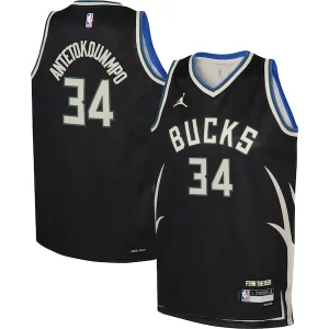 Genial Giannis Antetokounmpo Milwaukee Bucks Jordan Brand Youth Swingman Jersey Statement Edition Black