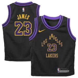 Elegante LeBron James Los Angeles Lakers Nike Preschool 2023/24 Swingman Replica Jersey City Edition Black