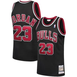 Bonito Michael Jordan Chicago Bulls 1997/98 Hardwood Classics Authentic Jersey Black/Scarlet/White