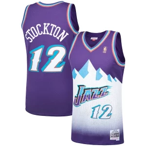 Exquisito John Stockton Utah Jazz Hardwood Classics Swingman Jersey Purple