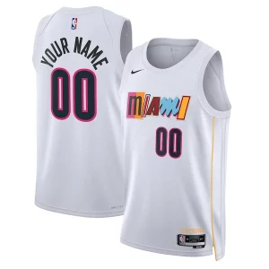 Original Delicioso Miami Heat Nike Unisex 2022/23 Swingman Custom Jersey City Edition White