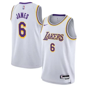 Fantástico LeBron James Los Angeles Lakers Nike Youth Performance Swingman Jersey Association Edition White