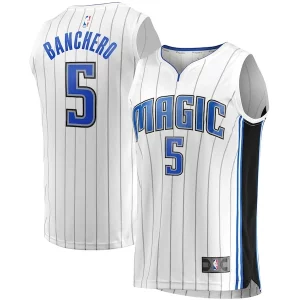 Magnífico Práctico Maravilloso Paolo Banchero Orlando Magic Fast Break Association Jersey White
