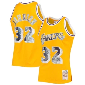 Perfecto Encantador Hermoso Magic Johnson Los Angeles Lakers 1984/85 Hardwood Classics NBA 75th Anniversary Diamond Swingman Jersey Gold