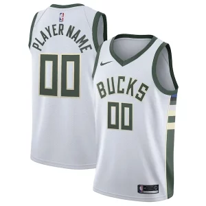 Magnífico Exquisito Milwaukee Bucks Nike 2020/21 Swingman Custom Jersey Association Edition White