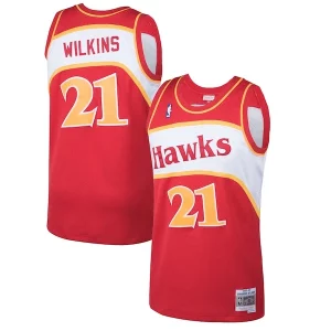 Fantástico Dominique Wilkins Atlanta Hawks 1986/87 Hardwood Classics Swingman Jersey Red