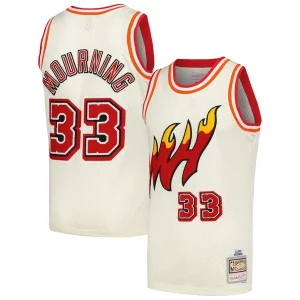 Encantador Práctico Alonzo Mourning Miami Heat Chainstitch Swingman Jersey Cream