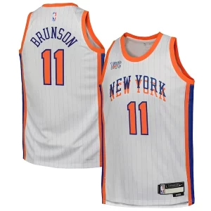 Lujoso Atractivo Original Jalen Brunson New York Knicks Nike Youth 2024/25 Swingman Player Jersey City Edition White
