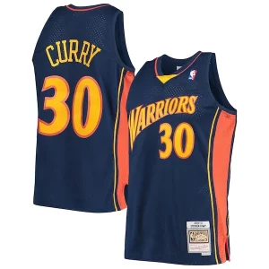 Lujoso Stephen Curry Golden State Warriors Hardwood Classics Swingman Jersey Navy/White
