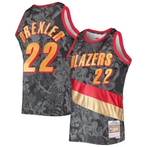 Resistente Exquisito Clyde Drexler Portland Trail Blazers Hardwood Classics 1991/92 Lunar New Year Swingman Jersey Black