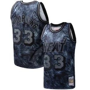Increíble Único Alonzo Mourning Miami Heat Hardwood Classics 1996/97 Tie Dye Swingman Jersey Black