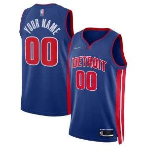 Original Detroit Pistons Nike 2021/22 Diamond Swingman Custom Jersey Icon Edition Blue