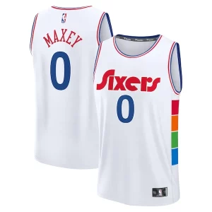 Versátil Único Tyrese Maxey Philadelphia 76ers Youth 2024/25 Fast Break Player Jersey City Edition White
