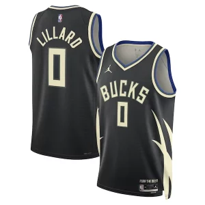 Práctico Fantástico Atractivo Damian Lillard Milwaukee Bucks Jordan Brand Unisex Swingman Player Jersey Statement Edition Black