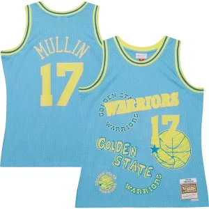 Único Chris Mullin Golden State Warriors 1993/94 Swingman Sidewalk Sketch Jersey Light Blue