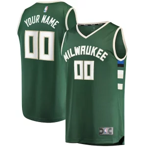Comodo Milwaukee Bucks Youth Fast Break Custom Replica Jersey Hunter Green Icon Edition