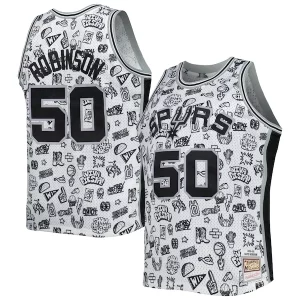 Sofisticado David Robinson San Antonio Spurs 1998/99 Hardwood Classics Doodle Swingman Player Jersey White