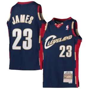 Fantástico Genial Práctico LeBron James Cleveland Cavaliers Youth 2008 09 Hardwood Classics Swingman Jersey Navy