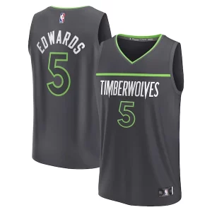 Versátil Duradero Bonito Anthony Edwards Minnesota Timberwolves Youth Fast Break Replica Player Jersey Statement Edition Anthracite