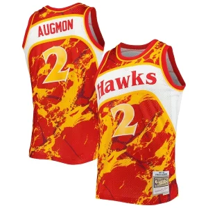 Original Stacey Augmon Atlanta Hawks 1991/92 Hardwood Classics Marble Swingman Jersey Red