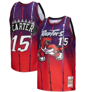 Único Vince Carter Toronto Raptors 1998/99 Hardwood Classics Fadeaway Swingman Player Jersey Red/Purple