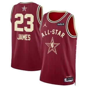 Fantástico Original LeBron James Jordan Brand Unisex 2024 NBA All Star Game Swingman Jersey Crimson