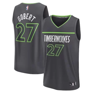 Genial Maravilloso Rudy Gobert Minnesota Timberwolves Fast Break Replica Player Jersey Statement Edition Black