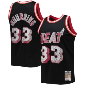 Perfecto Alonzo Mourning Miami Heat 1996/97 Hardwood Classics NBA 75th Anniversary Diamond Swingman Jersey Black