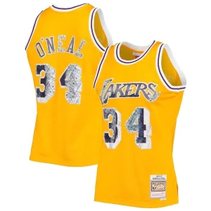 Exquisito Práctico Increíble Shaquille O'Neal Los Angeles Lakers 1996 97 Hardwood Classics NBA 75th Anniversary Diamond Swingman Jersey Gold