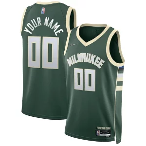 Sofisticado Milwaukee Bucks Nike 2021/22 Diamond Swingman Custom Jersey Icon Edition Hunter Green