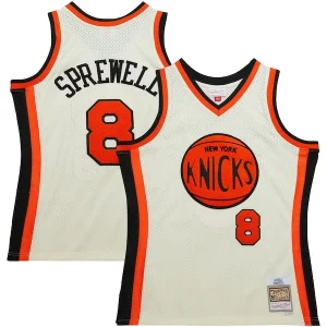 Delicioso Ideal Estupendo Latrell Sprewell New York Knicks Chainstitch Swingman Jersey Cream