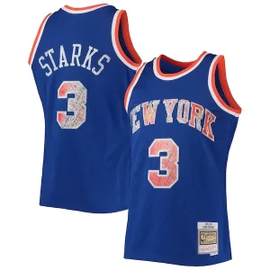 Hermoso Ideal John Starks New York Knicks 1991/92 Hardwood Classics NBA 75th Anniversary Diamond Swingman Jersey Blue