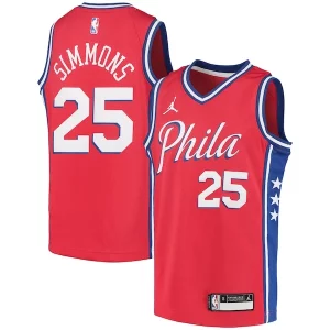 Encantador Ben Simmons Philadelphia 76ers Jordan Brand Youth 2020/21 Swingman Player Jersey Statement Edition Red