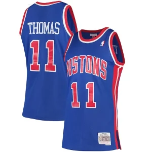 Hermoso Genial Isiah Thomas Detroit Pistons 1988/89 Hardwood Classics Swingman Jersey Blue