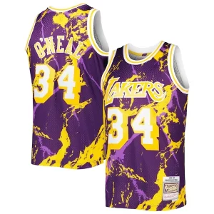 Delicioso Shaquille O'Neal Los Angeles Lakers 1996/97 Hardwood Classics Marble Swingman Jersey Purple
