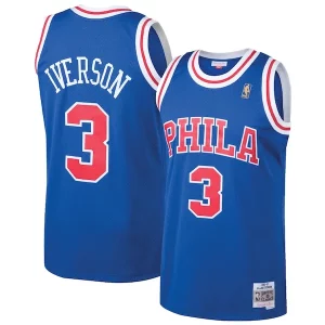 Original Allen Iverson Philadelphia 76ers 1996/97 Hardwood Classics Throwback Swingman Jersey Royal