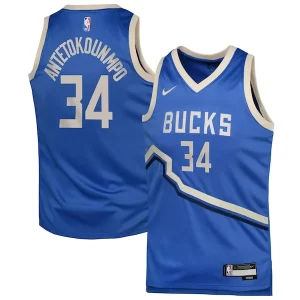 Moderno Giannis Antetokounmpo Milwaukee Bucks Nike Youth 2024/25 Swingman Player Jersey City Edition Royal