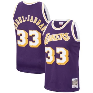 Estupendo Delicioso Práctico Kareem Abdul Jabbar Los Angeles Lakers Hardwood Classics Swingman Jersey Purple/Gold