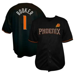 Resistente Encantador Comodo Devin Booker Phoenix Suns Profile Big & Tall Name & Number Button Up Jersey Black