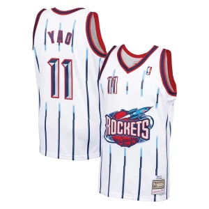 Increíble Único Yao Ming Houston Rockets 2002 03 Hardwood Classics Swingman Jersey White