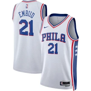 Bonito Increíble Fácil de llevar Joel Embiid Philadelphia 76ers Nike Unisex Swingman Jersey Association Edition White/Royal
