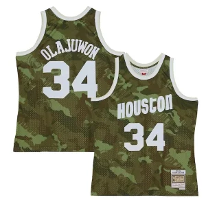 Sofisticado Versátil Hakeem Olajuwon Houston Rockets Hardwood Classics 1993/94 Ghost Green Swingman Jersey Camo