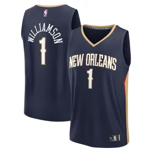 Magnífico Resistente Zion Williamson New Orleans Pelicans Fast Break Replica Player Jersey Icon Edition Navy