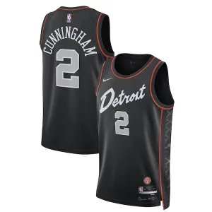 Original Delicioso Cade Cunningham Detroit Pistons Nike Unisex 2023/24 Swingman Jersey Black City Edition