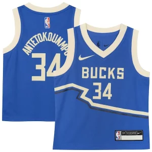 Fácil de llevar Atractivo Giannis Antetokounmpo Milwaukee Bucks Nike Toddler 2024/25 Swingman Player Jersey City Edition Royal