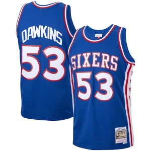 Maravilloso Exquisito Darryl Dawkins Philadelphia 76ers 1976/77 Hardwood Classics Swingman Jersey Royal