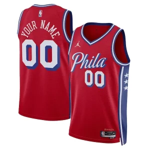 Original Philadelphia 76ers Jordan Brand Unisex 2022/23 Swingman Custom Jersey Statement Edition Red