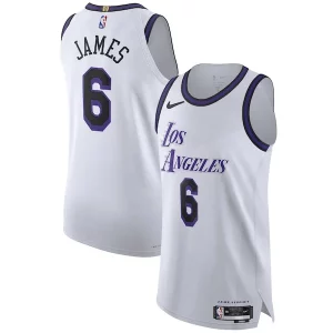 Hermoso Clásico Fantástico LeBron James Los Angeles Lakers Nike 2022/23 Authentic Jersey City Edition White