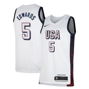 Delicioso Ideal Anthony Edwards Unisex Nike Men's USA Basketball 2024 Swingman Player Jersey White